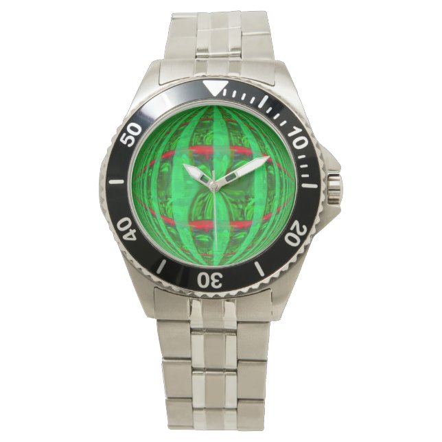 Orb Green print watch Horloge (Voorkant)