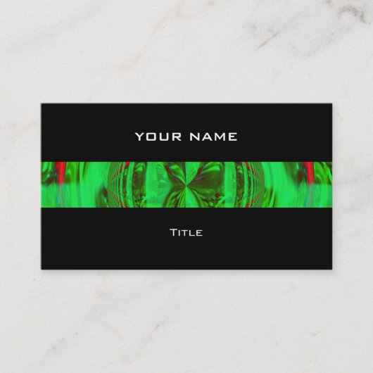 Orb Green stripe visitekaartje black back (Voorkant)