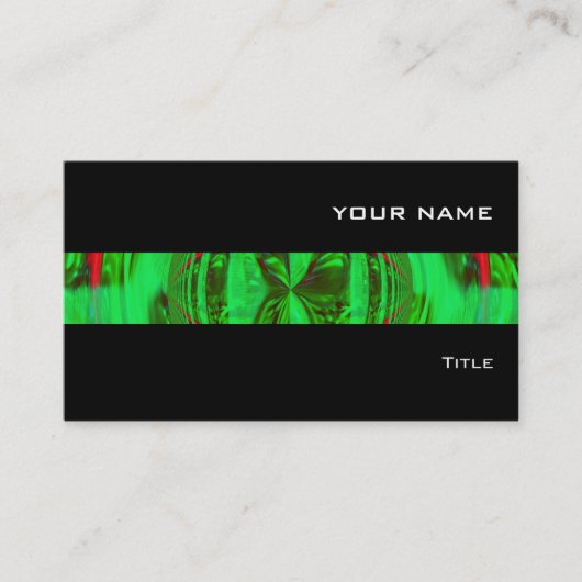 Orb Green stripe visitekaartje zwart (Voorkant)