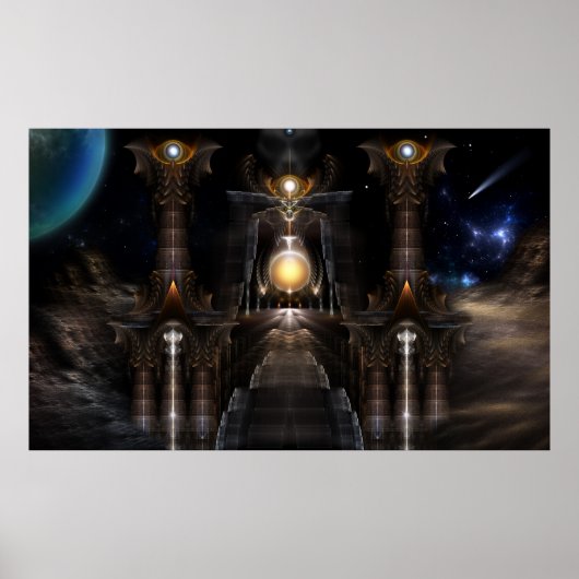 Orb of Acrellis Fractal Art Wall Poster (Voorkant)
