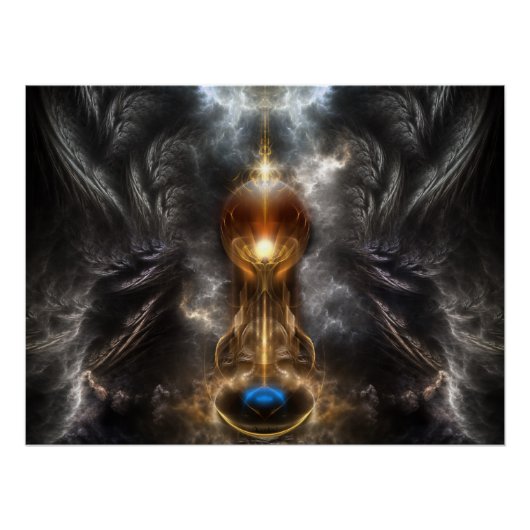 Orb of Light Fractal Art Perfect Poster (Voorkant)