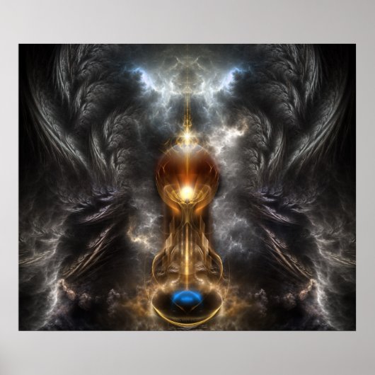 Orb of Light Fractal Art Wall Poster (Voorkant)