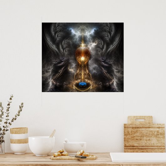 Orb of Light Fractal Art Wall Poster (Keuken)