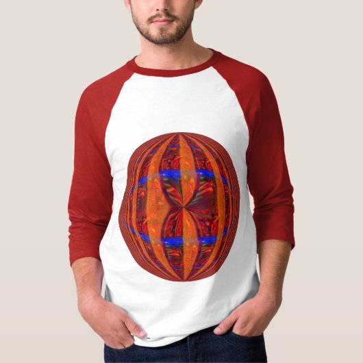 Orb Red Round t-shirt 3/4 sleeve raglan (Voorkant)