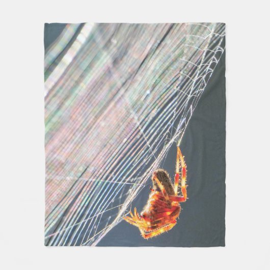 Orb Spider on Web  Fleece Deken (Voorkant)