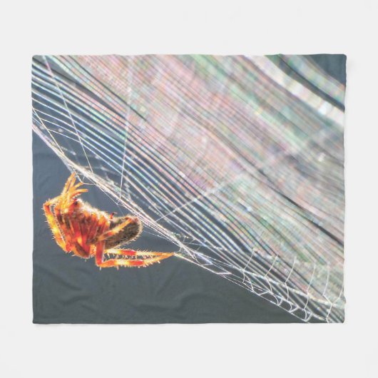 Orb Spider on Web  Fleece Deken (Voorkant (Horizontaal))