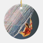 Orb Spider on Web  Keramisch Ornament (Achterkant)