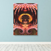 Orb Spirit Tree Fractal Art Fantasie Verpakt Canva Canvas Afdruk (Insitu (Houten vloer))