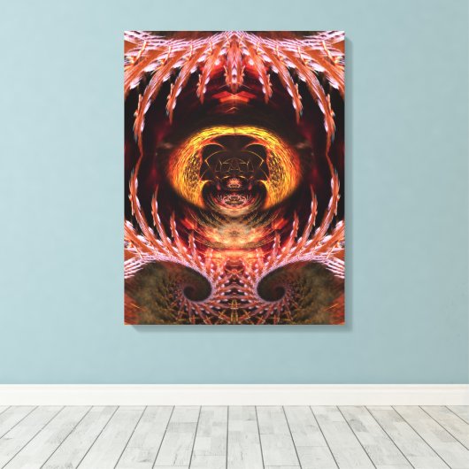 Orb Spirit Tree Fractal Art Fantasie Verpakt Canva Canvas Afdruk (Insitu (Houten vloer))