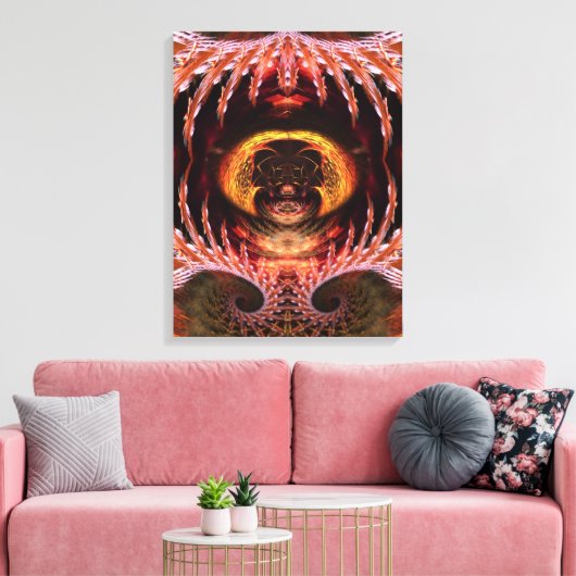 Orb Spirit Tree Fractal Art Fantasie Verpakt Canva Canvas Afdruk (Insitu (Woonkamer))