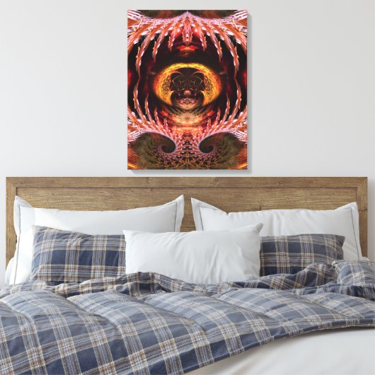Orb Spirit Tree Fractal Art Fantasie Verpakt Canva Canvas Afdruk (Insitu (Slaapkamer))
