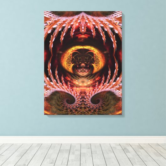 Orb Spirit Tree Fractal Art Fantasie Verpakt Canva Canvas Afdruk (Insitu (Houten vloer))