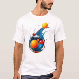 Orb Splash: Turquoise Wave Burst T-shirt