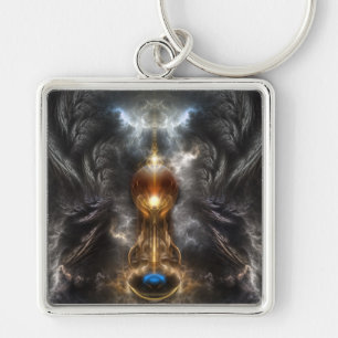 Orb van de Lichte Fractal Sleutelhanger van de