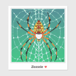Orb weaver pixel spider sticker