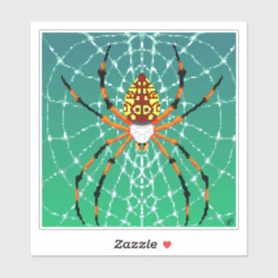 Orb weaver pixel spider sticker