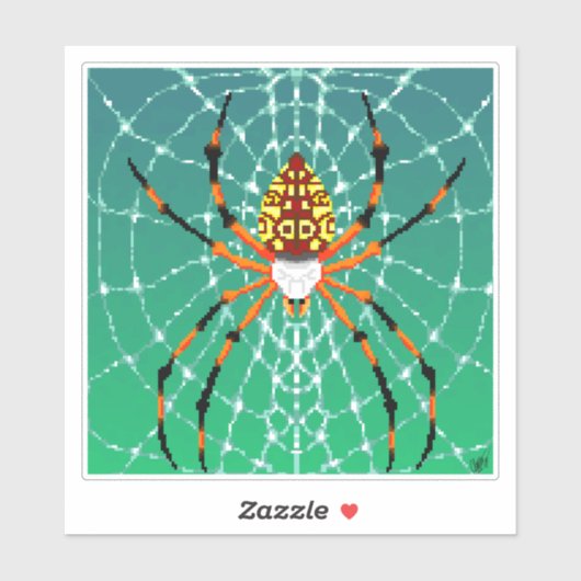 Orb weaver pixel spider sticker (Vel)