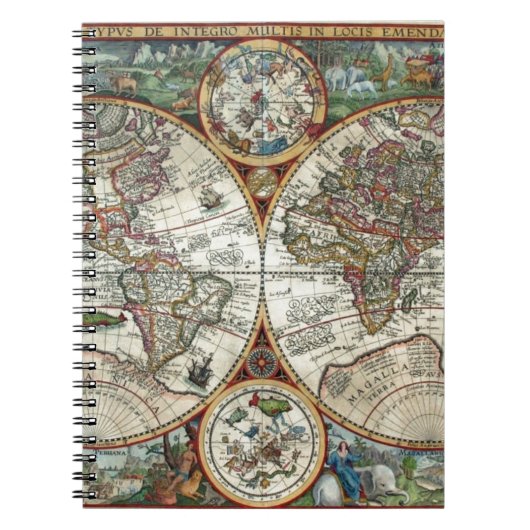 Orbis Terrarum 1594 - Bekende Wereldkaart Notitieboek (Voorkant)