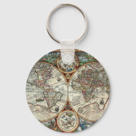 Orbis Terrarum 1594 - Bekende Wereldkaart Sleutelhanger