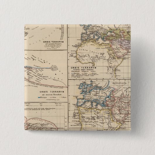 Orbis terrarum vierkante button 5,1 cm (Voorkant)
