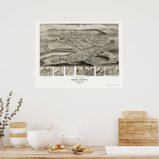 Orbisonia & Rock Hill, PA Panoramic Map - 1906 Poster (Keuken)