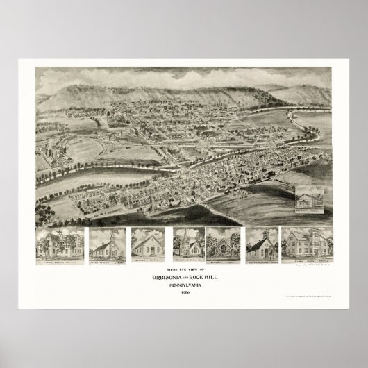 Orbisonia & Rock Hill, PA Panoramic Map - 1906 Poster (Voorkant)