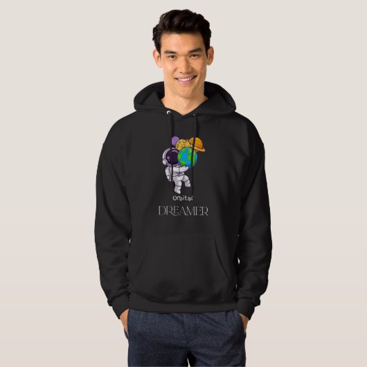 Orbital Dreamer Astronaut Space Lover Hoodie (Voorkant volledig)