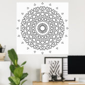 Orbitale Cirkel Mandala met Ster Accent Ring Kunst Poster (Thuiskantoor)