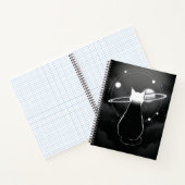 Orbitale Kosmische Kat Minimalistische Notitieboek (Binnen)