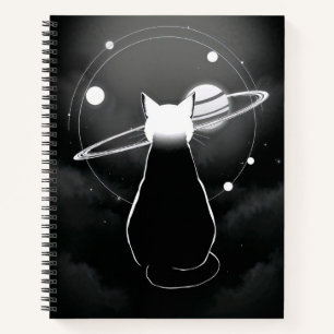 Orbitale Kosmische Kat Minimalistische Notitieboek