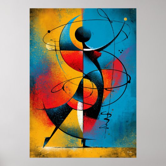 Orbitale Ritme – Moderne Abstracte Geometrie  Poster (Voorkant)