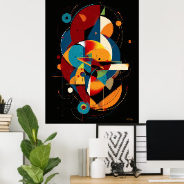 Orbitale Uitlijning – Moderne Geometrische Abstrac Poster