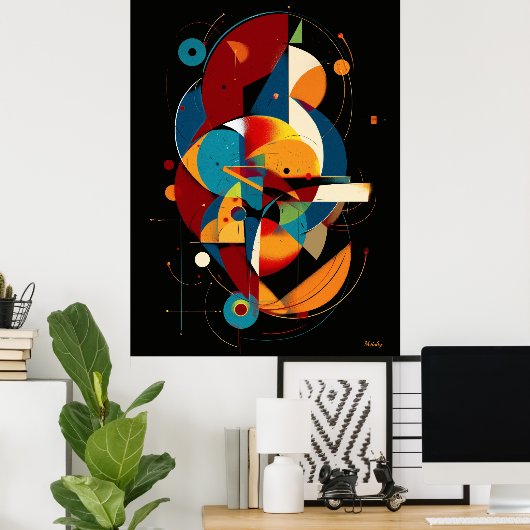 Orbitale Uitlijning – Moderne Geometrische Abstrac Poster (Thuiskantoor)