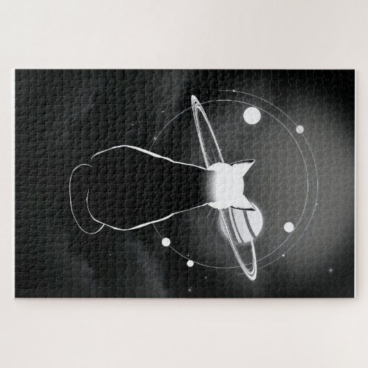 Orbiting Cosmic Cat Jigsaw Puzzle Legpuzzel (Horizontaal)