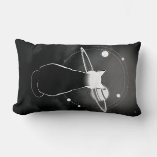 Orbiting Cosmic Cat  Pillow — Minimalist Design Kussen
