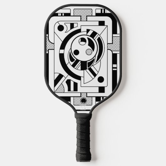 Orbitron Minimal -Abstract Geometric Line Art Pickleball Paddle (Voorkant)