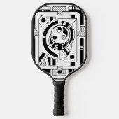 Orbitron Minimal - Abstracte geometrische lijnkuns Pickleball Paddle (Achterkant)