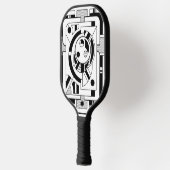 Orbitron Minimal - Abstracte geometrische lijnkuns Pickleball Paddle (Links)