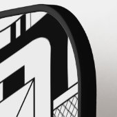 Orbitron Minimal - Abstracte geometrische lijnkuns Pickleball Paddle (Links Detail)