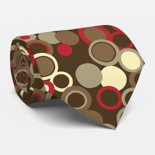 Orbs Polka Dot Cocoa Brown dubbelzijdig bedrukt Stropdas (Opgerold)