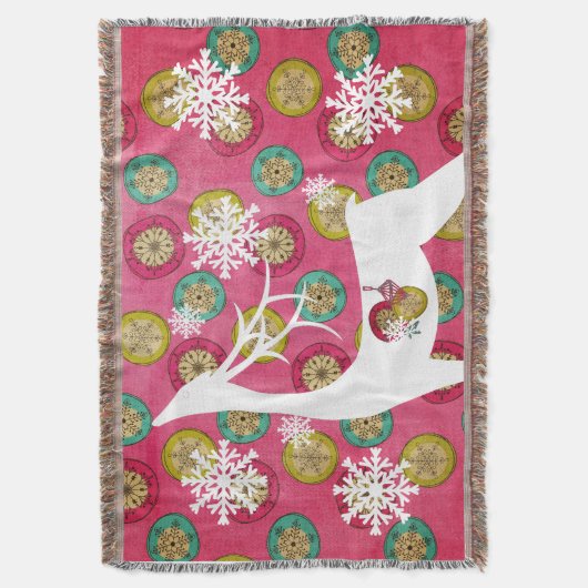 Orbs van de sneeuwvlok werpt de Witte Vakantie van Deken (Voorkant Verticaal)