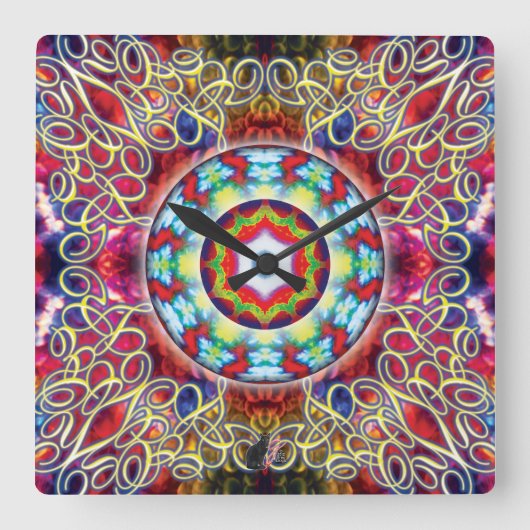 Orbz Kaleid Vierkante Klok (Voorkant)