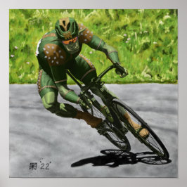 Orc Cyclist Bike Racing Fantasy Art Print