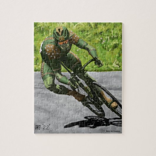 Orc Cyclist Bike Racing Small Fantasy Art Puzzle Legpuzzel (Verticaal)