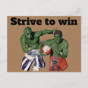 Orc Gladiator Football Sport Fantasy Art Briefkaar Briefkaart