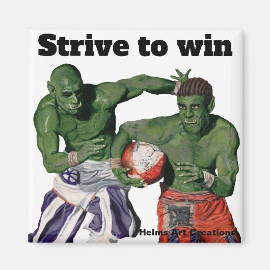 Orc Gladiator Football Sport Fantasy Button Magnet (Voorkant)