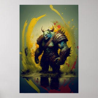 Orc Krijger Fantasy Poster | Gamer Kunst 1