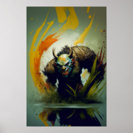 Orc Krijger Fantasy Poster | Gamer Kunst 4