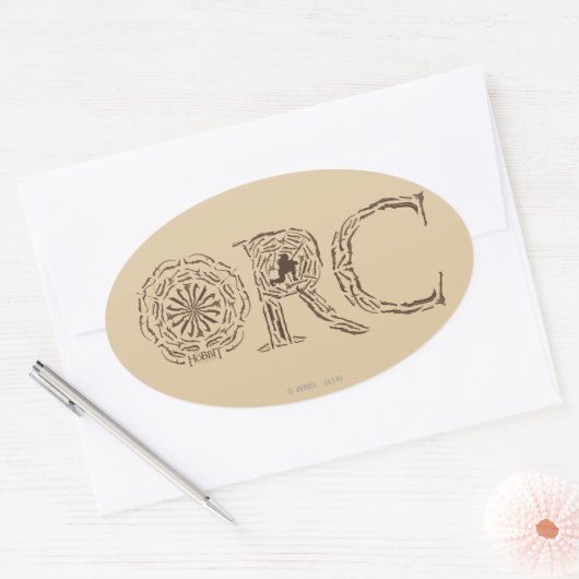 Orc Weapons Collage Ovale Sticker (Envelop)