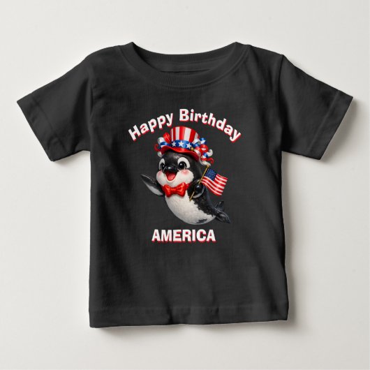 Orca (7d) Patriottisch Kinder T-Shirt (Voorkant)
